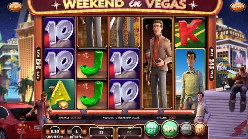 Weekend in Vegas BetSoft Slot Introduction Screen