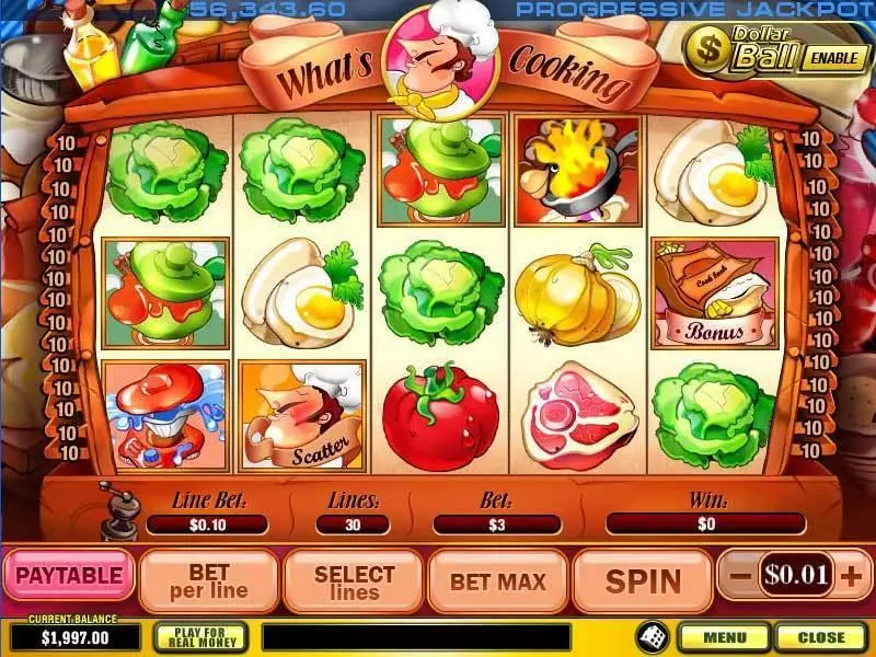 What's Cooking PlayTech Slot Main Screen Reels