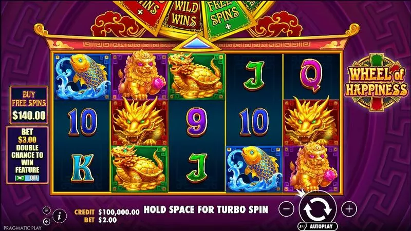 Wheel of Happiness Pragmatic Play Slot Main Screen Reels