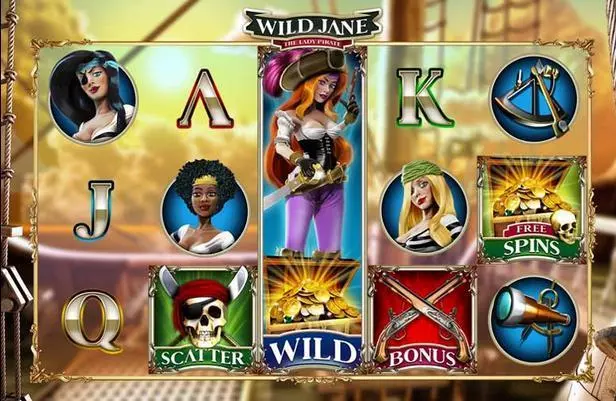 Wild Jane, the Lady Pirate Leander Games Slot Main Screen Reels