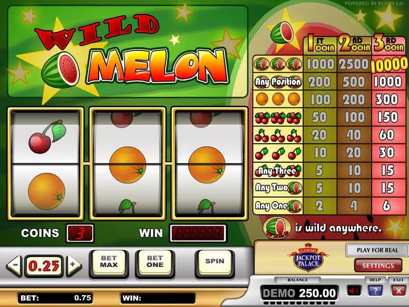 Wild Melon Play'n GO Slot Main Screen Reels