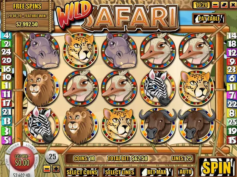 Wild Safari Rival Slot Bonus 2