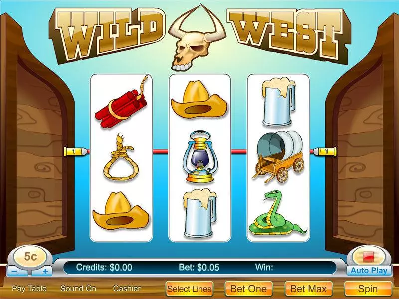 Wild West 3-reel Byworth Slot Main Screen Reels