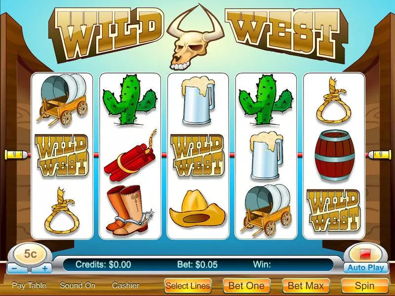 Wild West 5-reel Byworth Slot Main Screen Reels