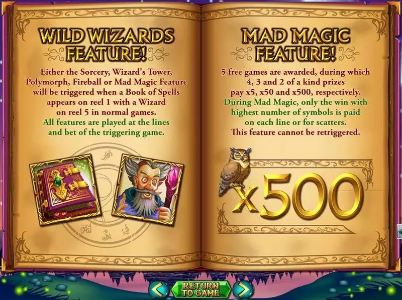 Wild Wizards RTG Slot Info and Rules