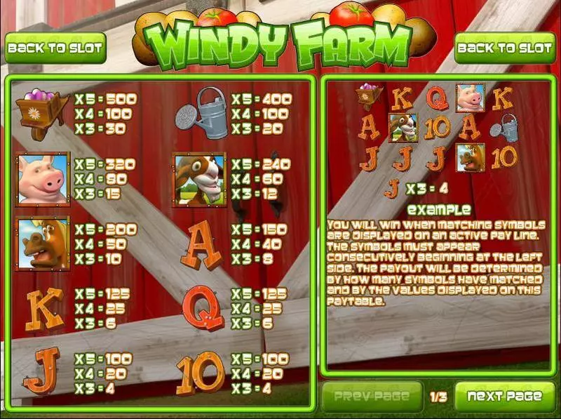 Windy Farm Rival Slot Info and Rules