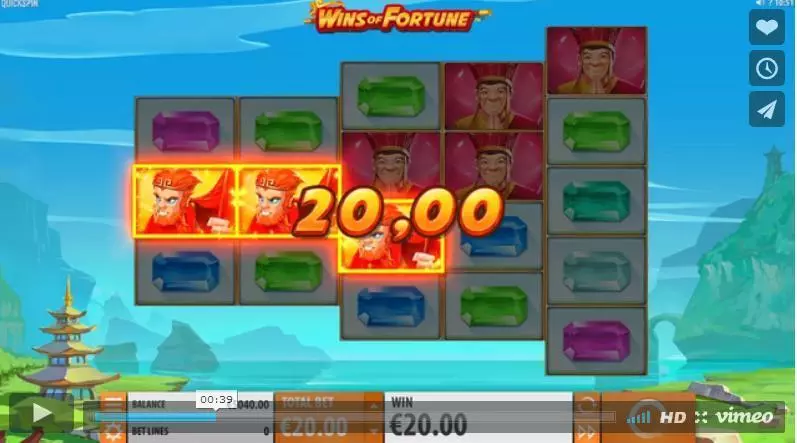 Wins of Fortune Quickspin Slot Main Screen Reels