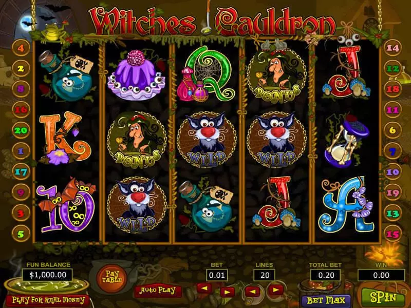 Witches Cauldron Topgame Slot Main Screen Reels