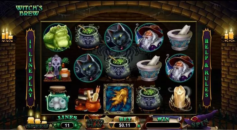 Witch's Brew RTG Slot Main Screen Reels