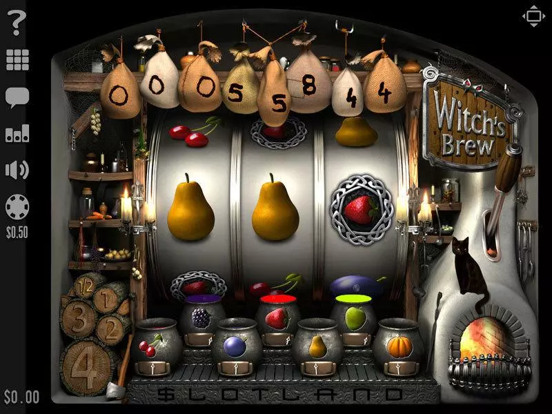 Witch's Brew Slotland Software Slot Main Screen Reels