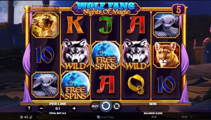Wolf Fang – Nights Of Magic Spinomenal Slot Main Screen Reels