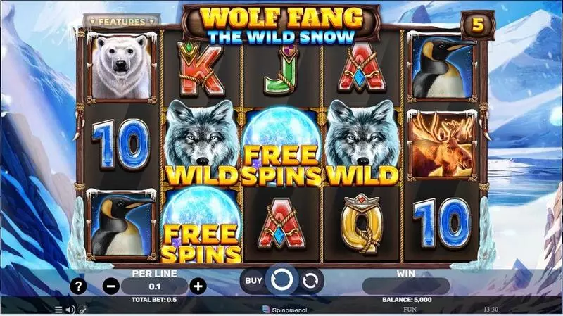 Wolf Fang – Supermoon Spinomenal Slot Main Screen Reels