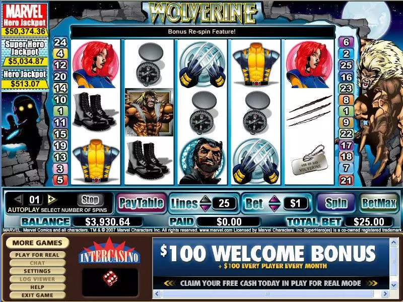 Wolverine CryptoLogic Slot Main Screen Reels