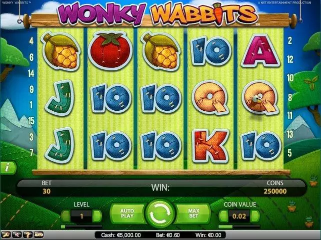 Wonky Wabbits NetEnt Slot Main Screen Reels