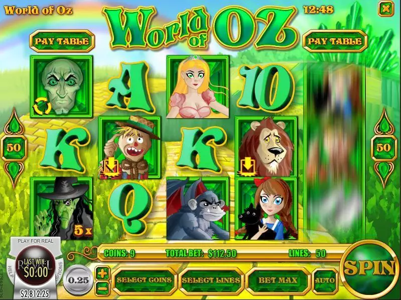 World of Oz Rival Slot Main Screen Reels