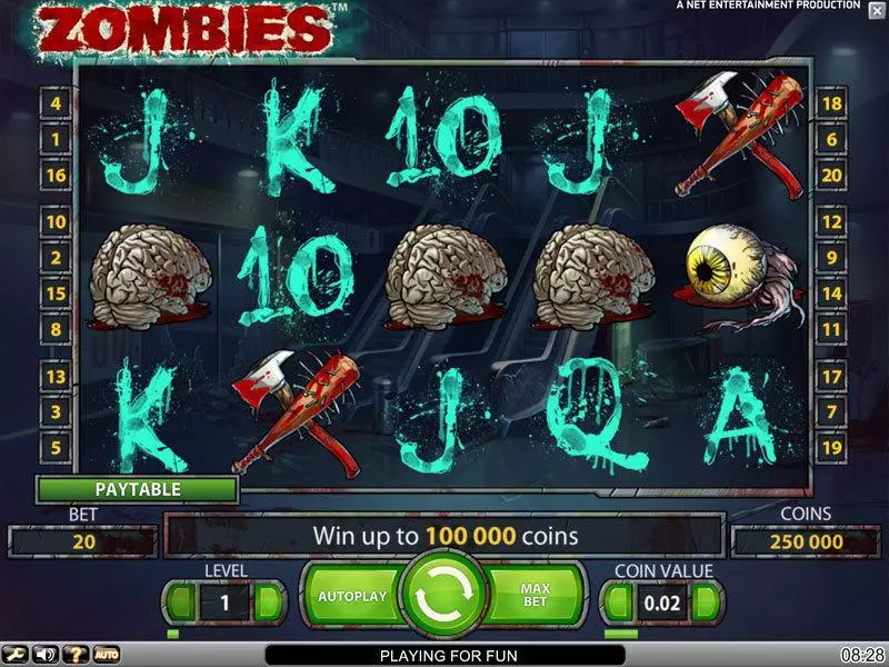 Zombies NetEnt Slot Main Screen Reels